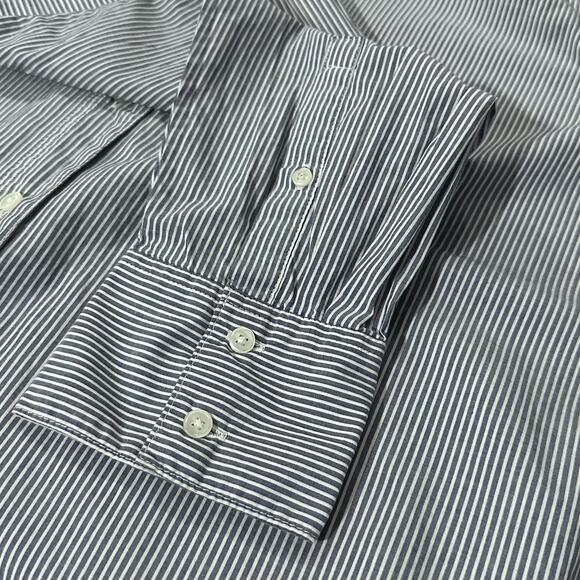 Banana Republic Classic Striped Cotton Button Up Shirt Womens XL Blue Career - Picture 5 of 5